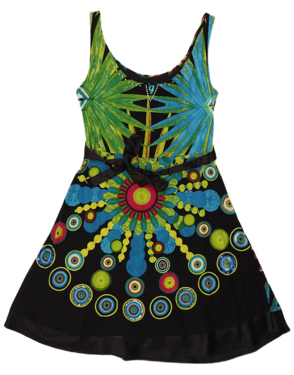 Desigual Womens Graphic Sundress UK 14 Große mehrfarbige geometrische Baumwolle