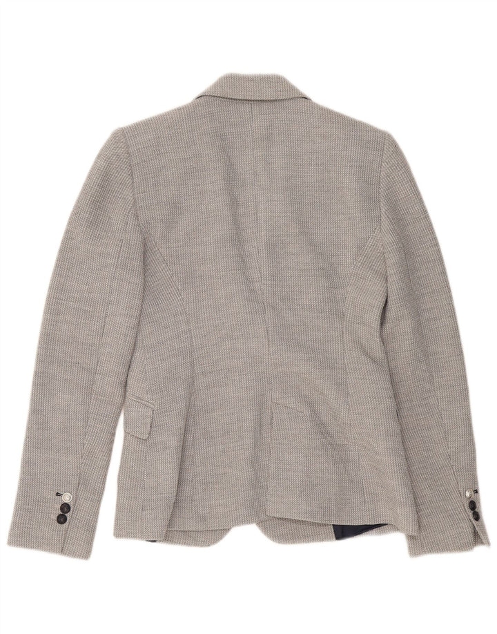 Zara Damen 2-Knopf-Blazerjacke UK 10 Small Graue Viskose