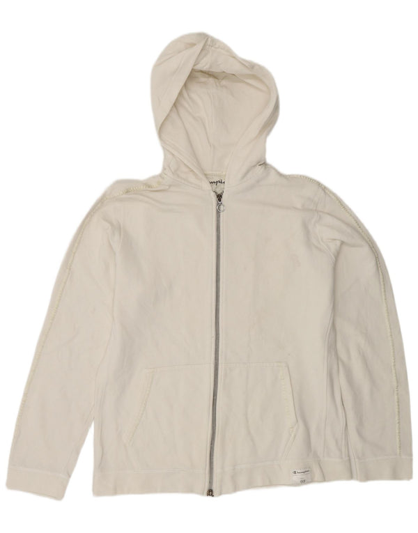 Champion Damen-Kapuzenpullover mit Reißverschluss, UK 18, XL, weiße Baumwolle