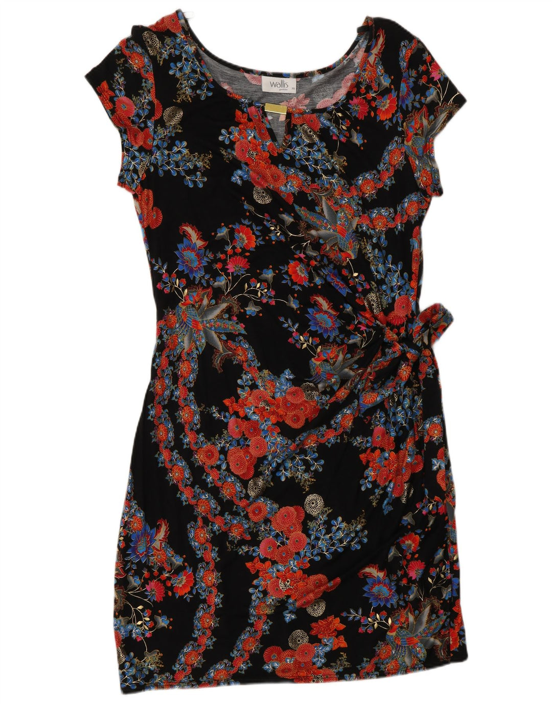 Wallis Wickelkleid für Damen, UK 46, groß, mehrfarbig, Blumenmuster, Viskose