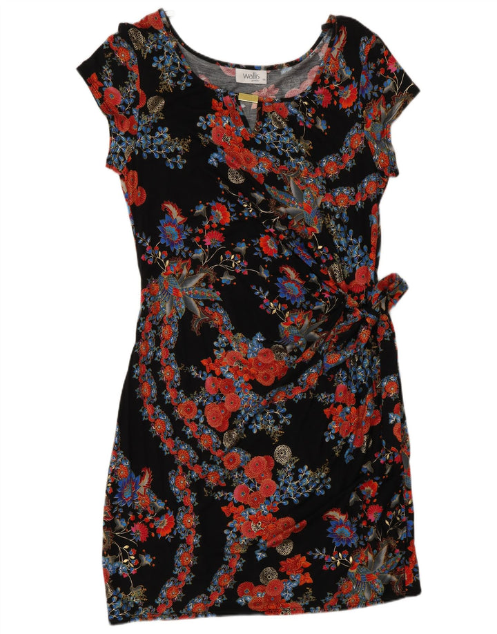 Wallis Wickelkleid für Damen, UK 46, groß, mehrfarbig, Blumenmuster, Viskose
