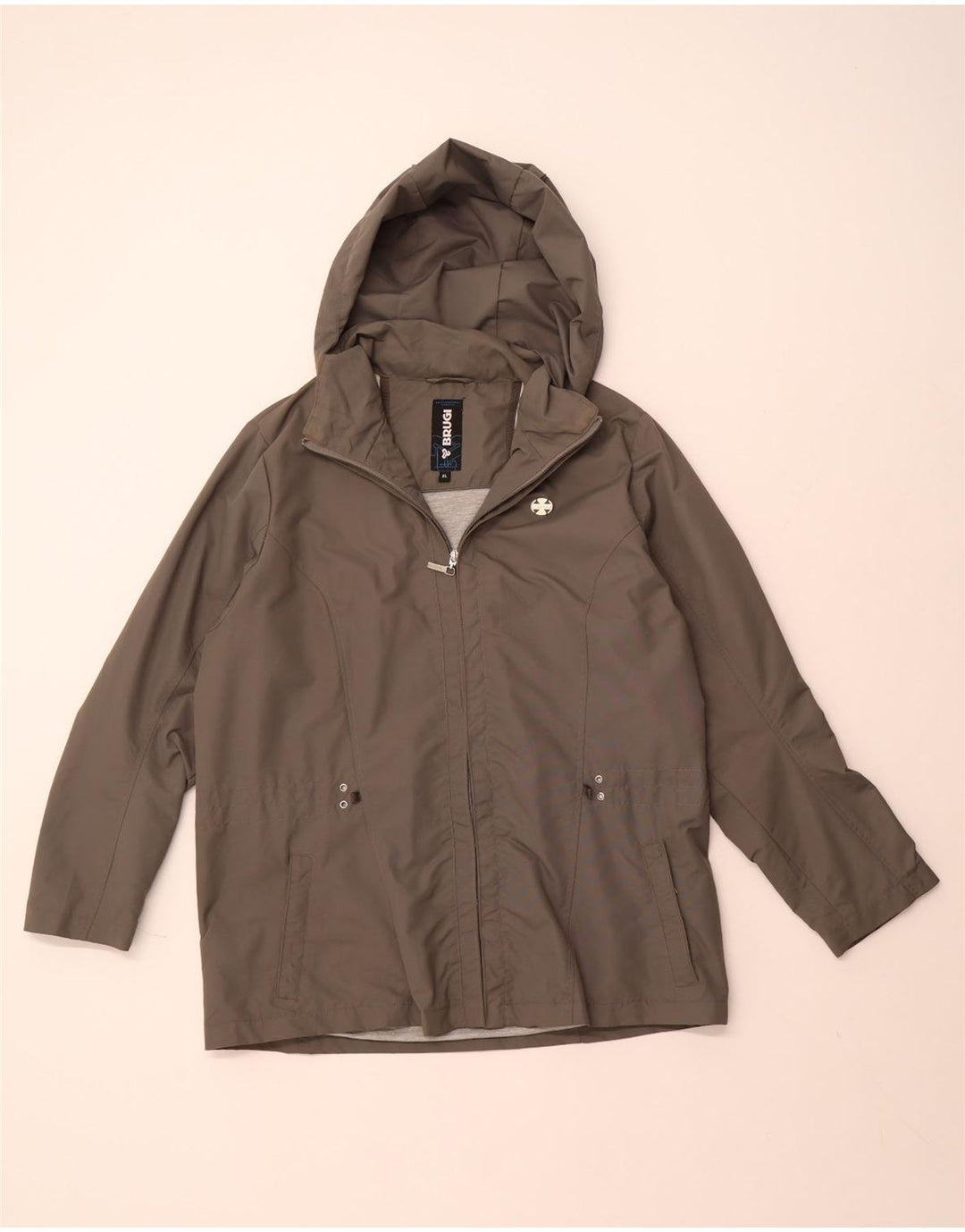 BRUGI Damen Regenjacke mit Kapuze UK 18 XL Grau Polyamid