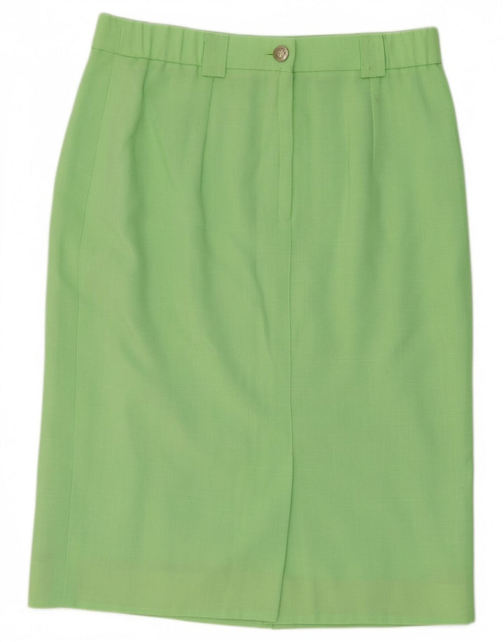 VINTAGE Womens Pegged Pencil Skirt UK 14 Medium W30  Green Polyester