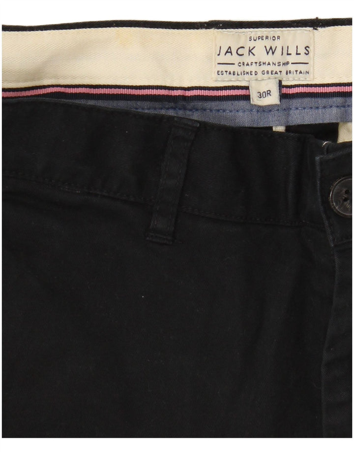 Jack Wills Herren-Chinoshorts W30 aus mittelschwarzer Baumwolle