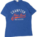 CHAMPION Herren-T-Shirt mit Grafik, Größe L, Blau
