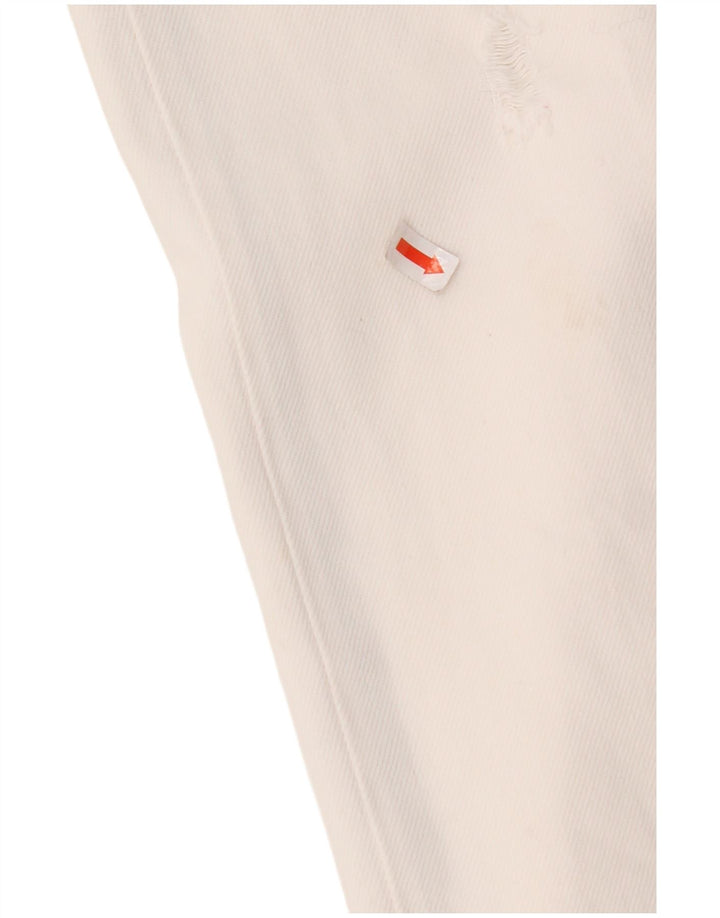 TOMMY HILFIGER Damen Distressed Straight Jeans W29 L28 Weiße Baumwolle