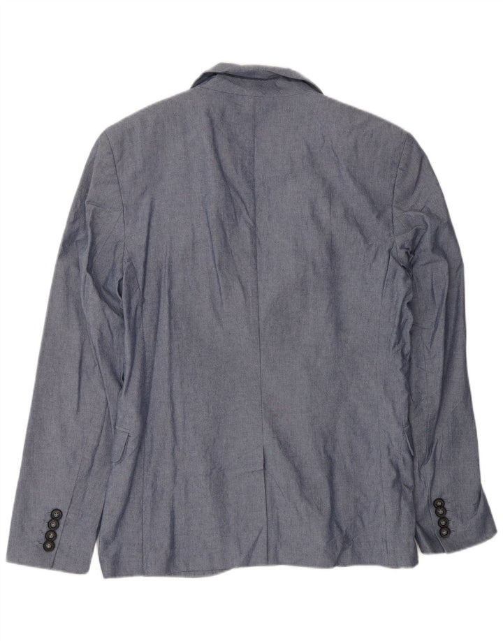 Jack Wills Herren-Blazer mit 2 Knöpfen, UK 38, mittelblaue Baumwolle