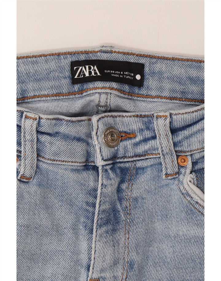 Zara Damen Distressed Slim Jeans EU 38 Small W28 L27 Blaue Baumwolle