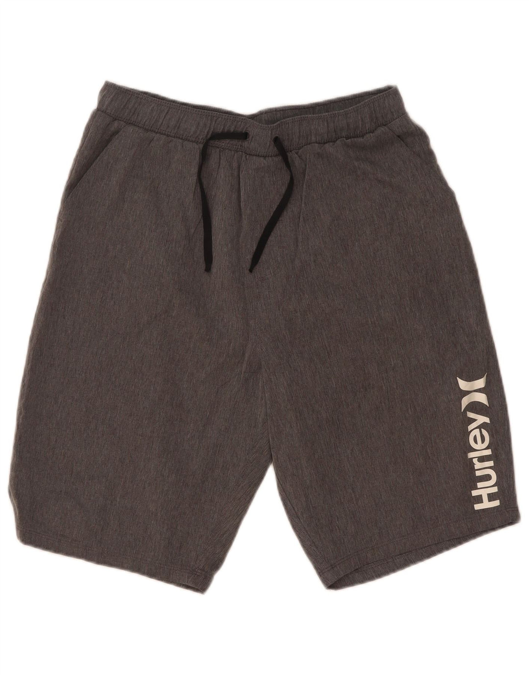 Hurley Herren-Sportshorts mit Grafik, Größe S, grau geflecktes Polyester