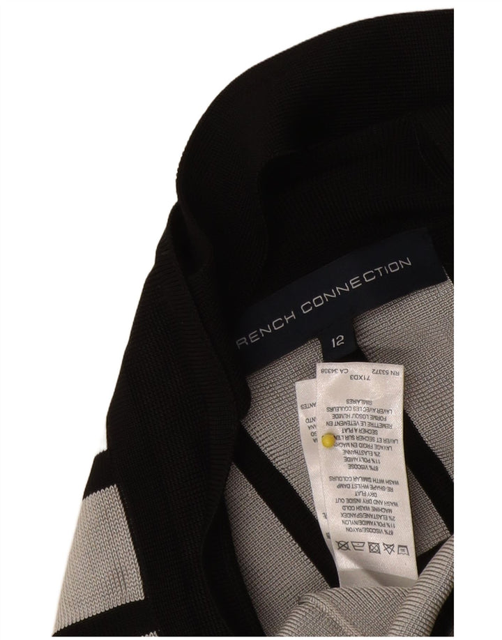 French Connection Damen Figurbetontes Kleid UK 12 Mittelweiß gestreift