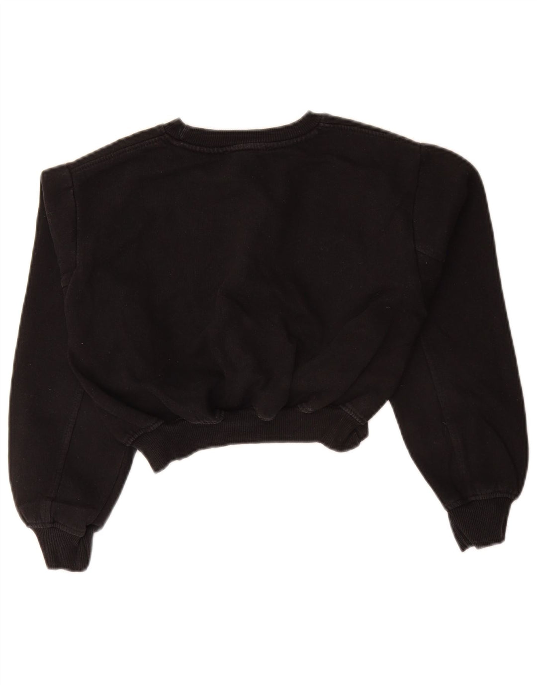 Zara Damen Crop Sweatshirt Pullover UK 10 Small Schwarz