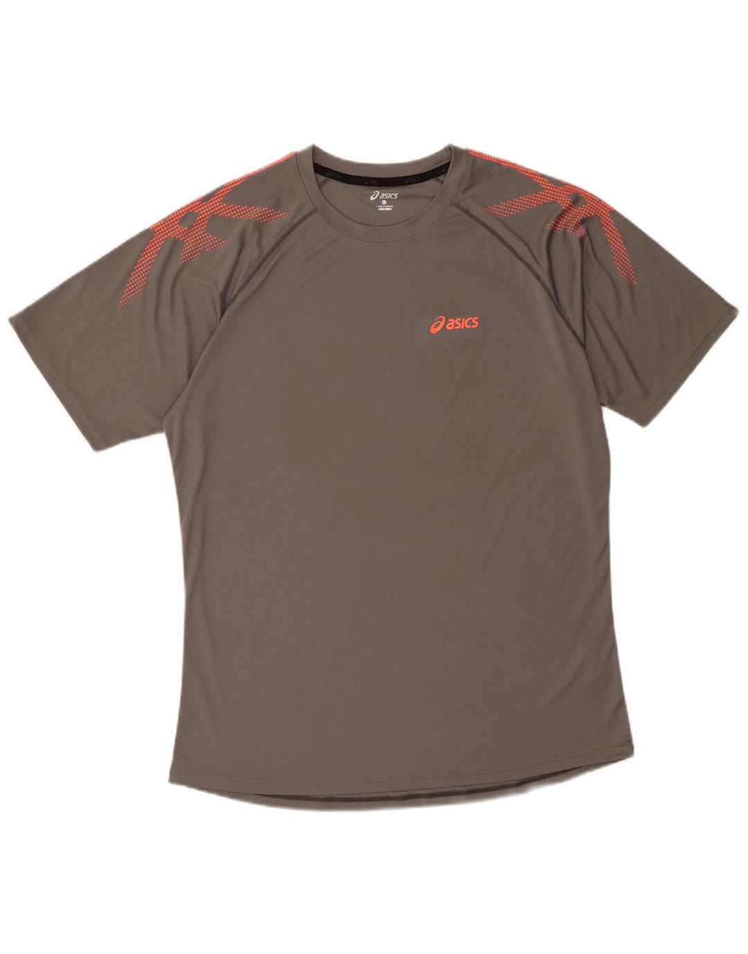 Asics Herren T-Shirt Top XL Graues geometrisches Polyester
