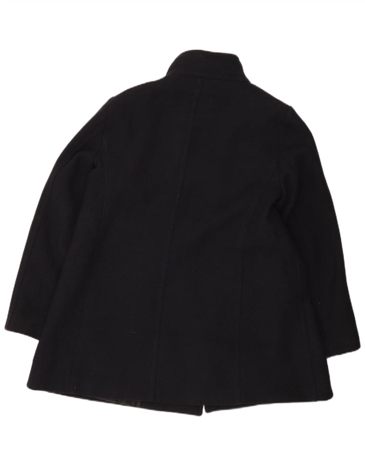 Zara Damen Pea Coat UK 18 XL Marineblaue Wolle