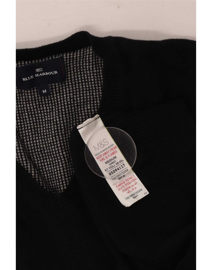 Marks & Spencer Herren Blue Harbour Pullover mit V-Ausschnitt Mittelblau