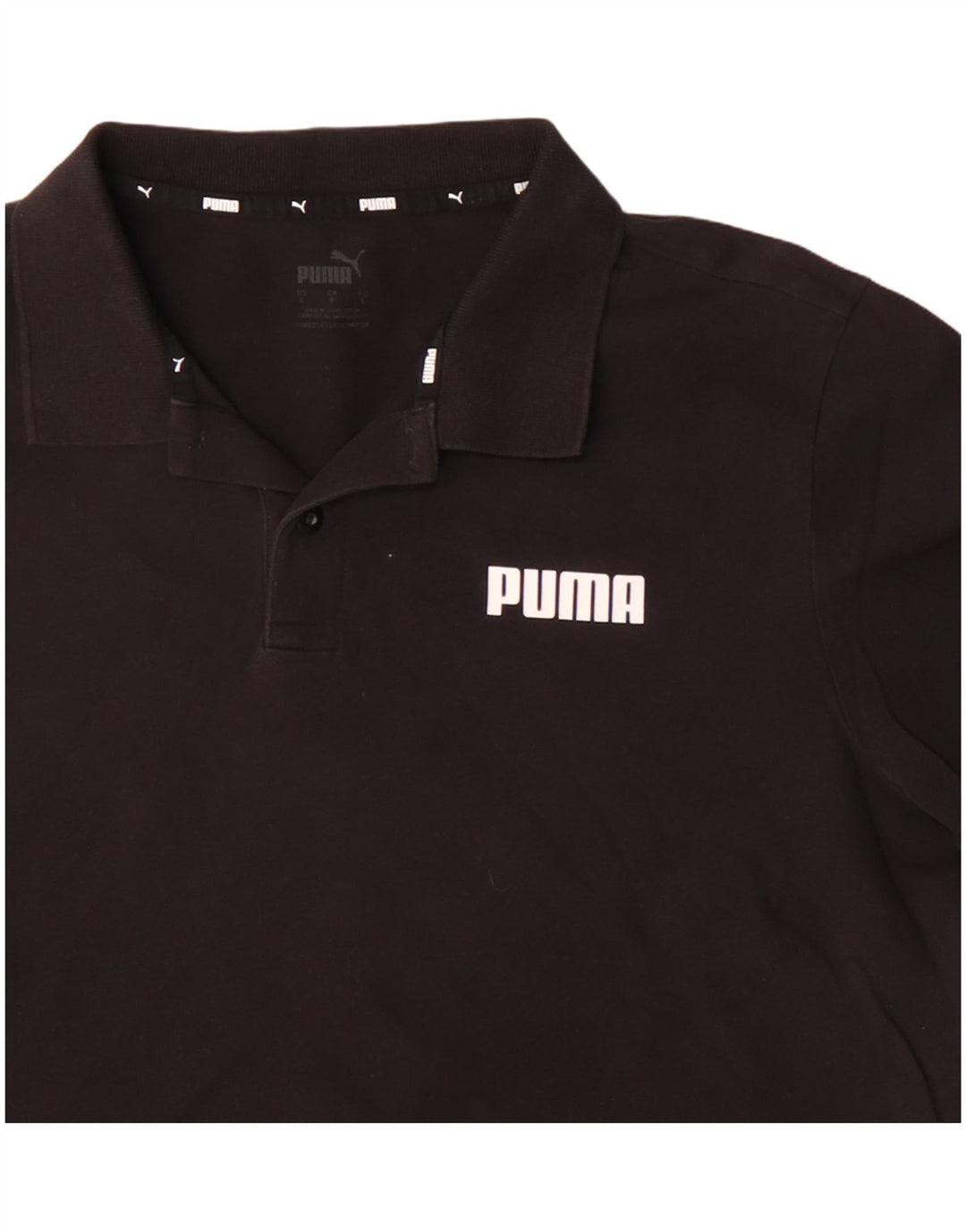 PUMA Herren-Poloshirt, groß, schwarze Baumwolle