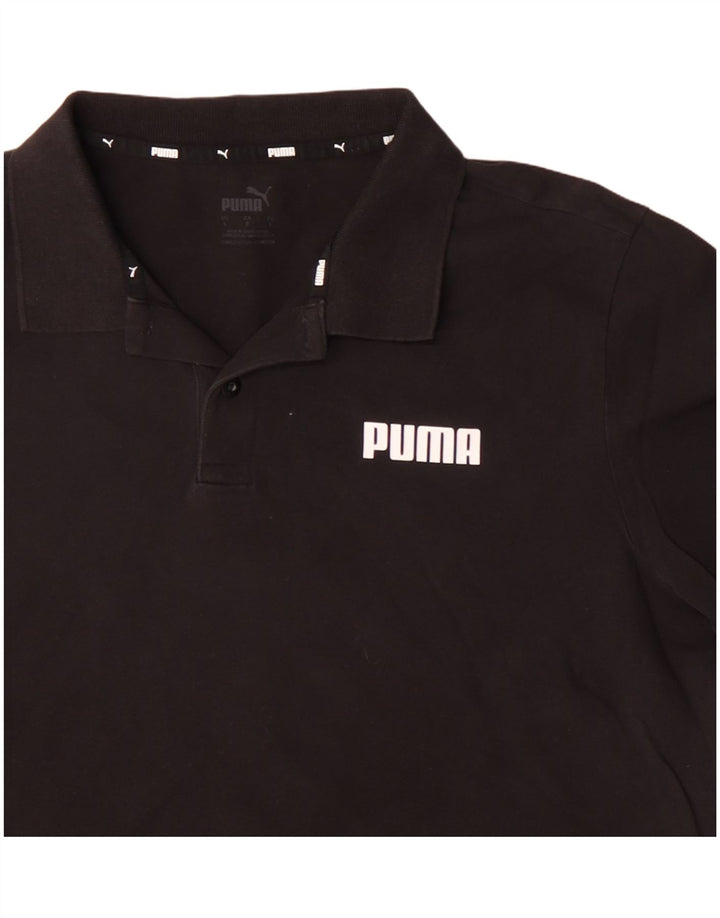 PUMA Herren-Poloshirt, groß, schwarze Baumwolle