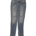 JECKERSON Womens Distressed Slim Jeans  W27 L33 Blue Cotton Vintage Jeckerson and Second-Hand Jeckerson from Messina Hembry 