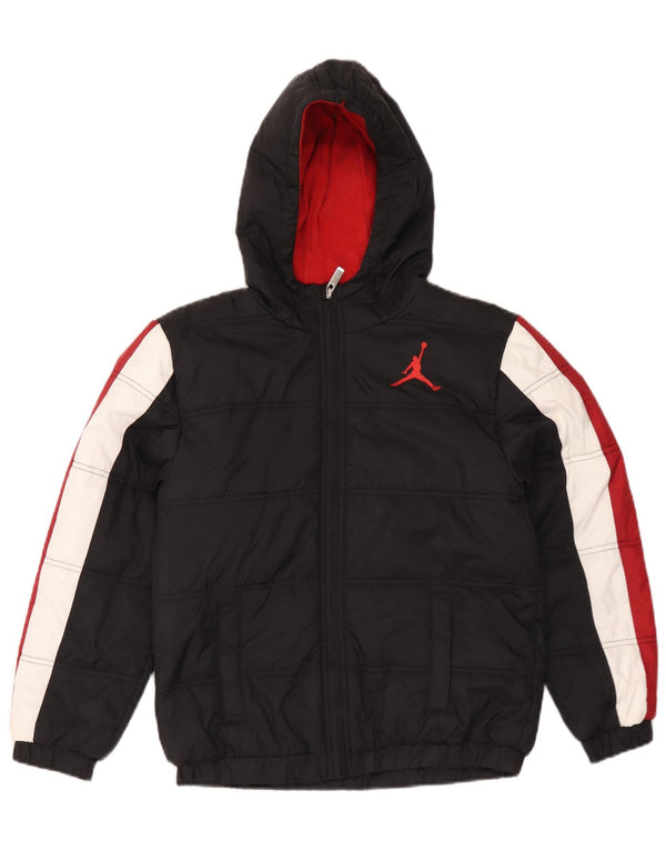 Jordan Jungen Air Kapuzenjacke, gepolstert, 12–13 Jahre, Größe L, Schwarz, Farbblock