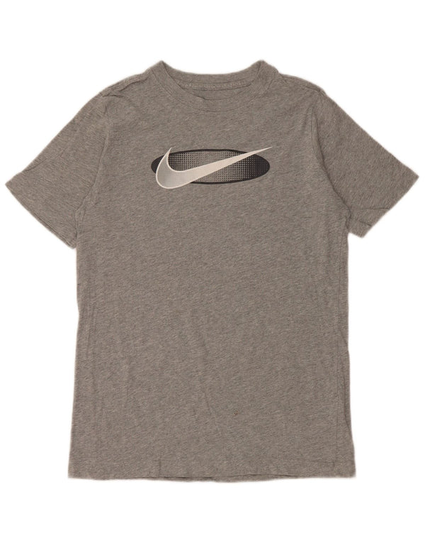 NIKE Grafik-T-Shirt für Jungen, 13–14 Jahre, XL, grau gefleckte Baumwolle