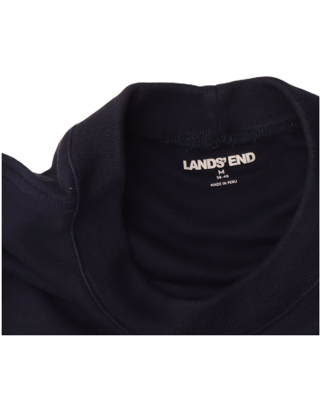 Lands End Herren-Oberteil, langärmlig, UK 38/40, mittleres Marineblau