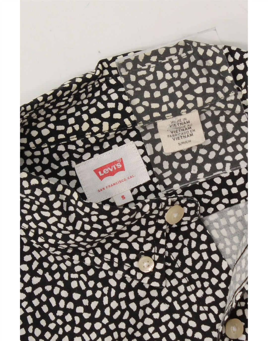 LEVI'S Mens Shirt Small Grey Spotted Vintage Levi's and Second-Hand Levi's from Messina Hembry 