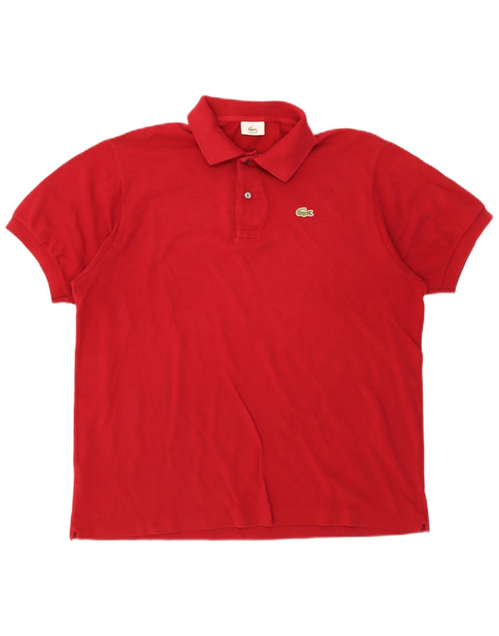 Lacoste Herren-Poloshirt, Größe 7 2XL, rote Baumwolle