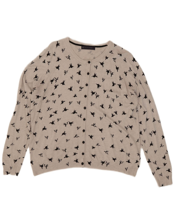 Marks & Spencer Damen-Cardigan mit Grafik, Gr. 18, XL, graue Viskose