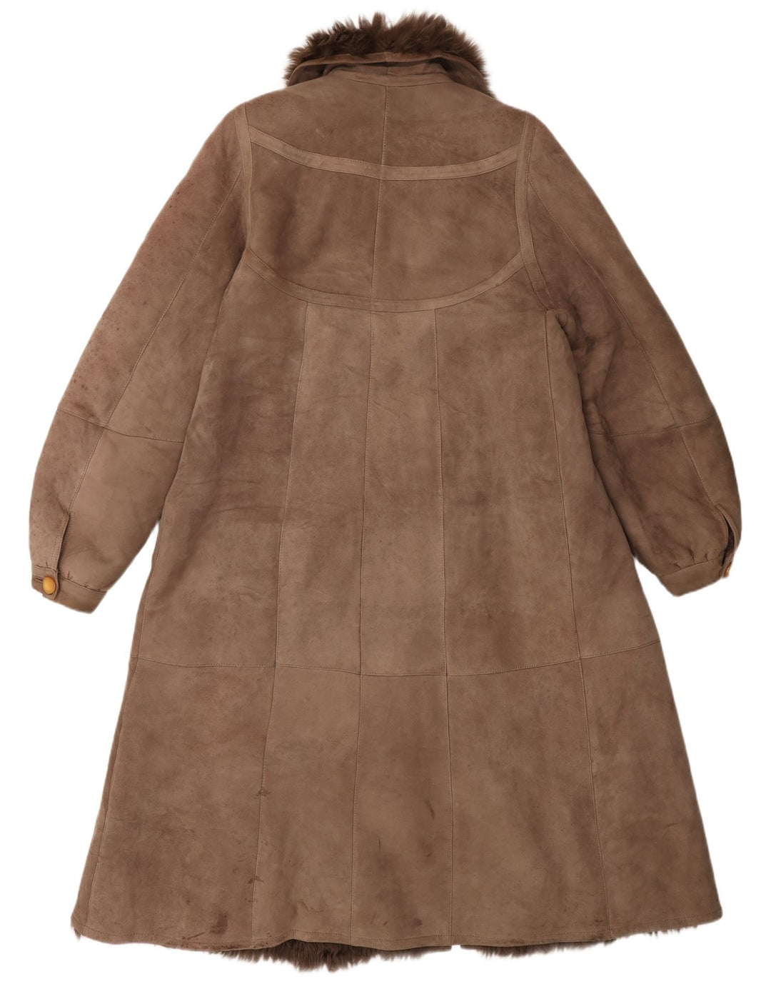 Vintage Damen Lammfellmantel UK 14 Mittelbraun