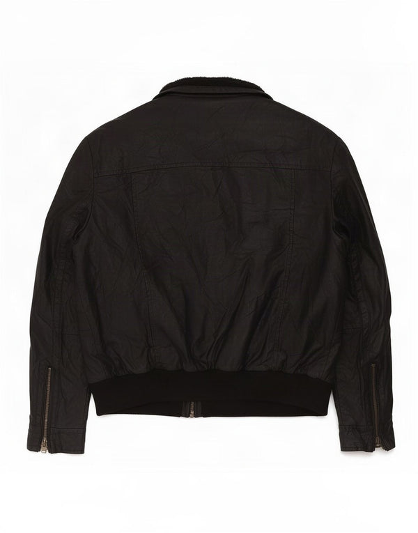 Marks & Spencer Herren Autograph Sherpa Lederjacke UK 42 XL Schwarz
