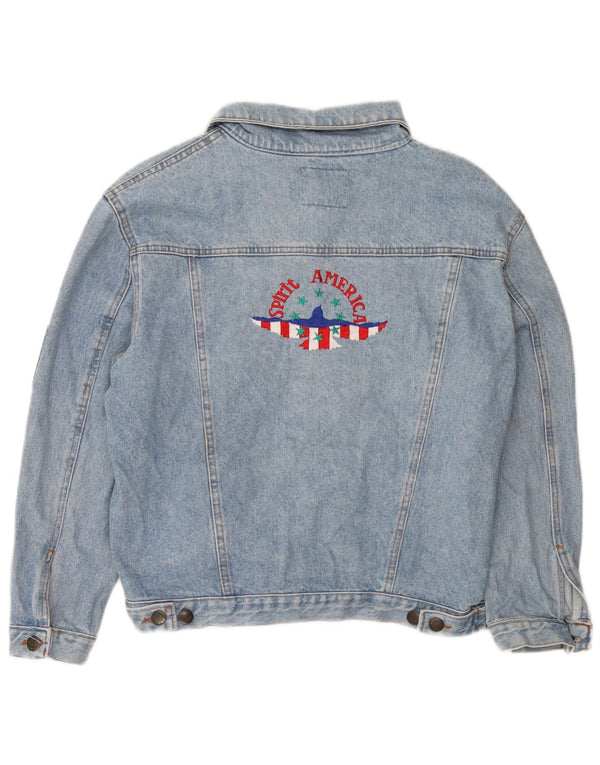 Vintage-Jeansjacke mit Grafik für Jungen, 11–12 Jahre, Blau