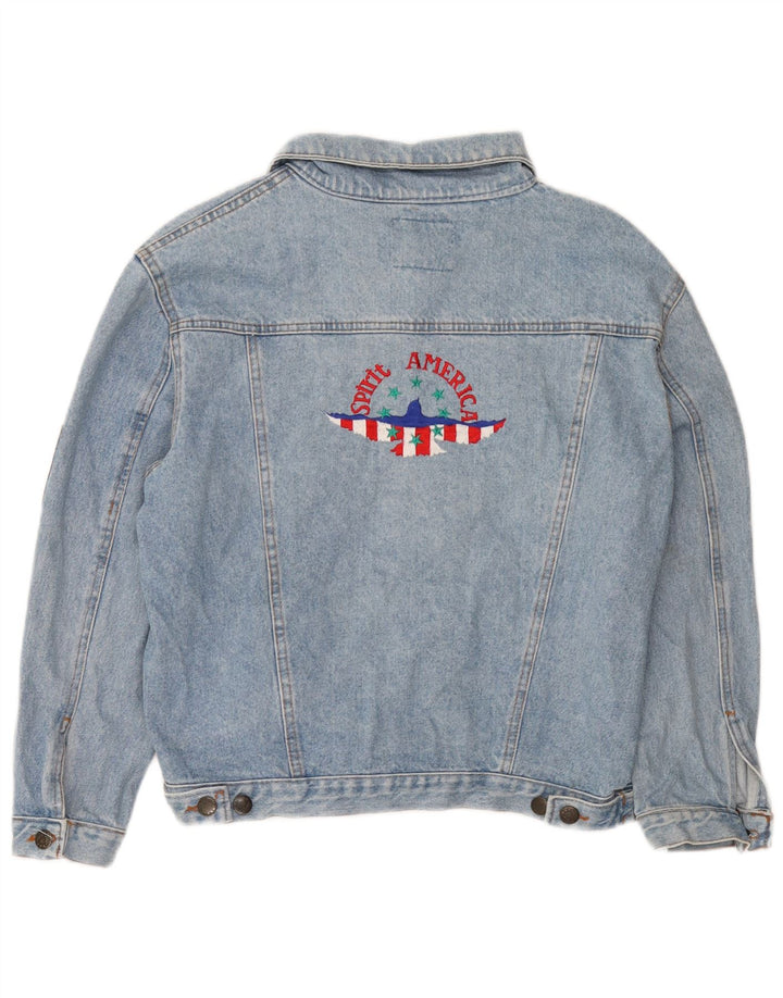 Vintage-Jeansjacke mit Grafik für Jungen, 11–12 Jahre, Blau