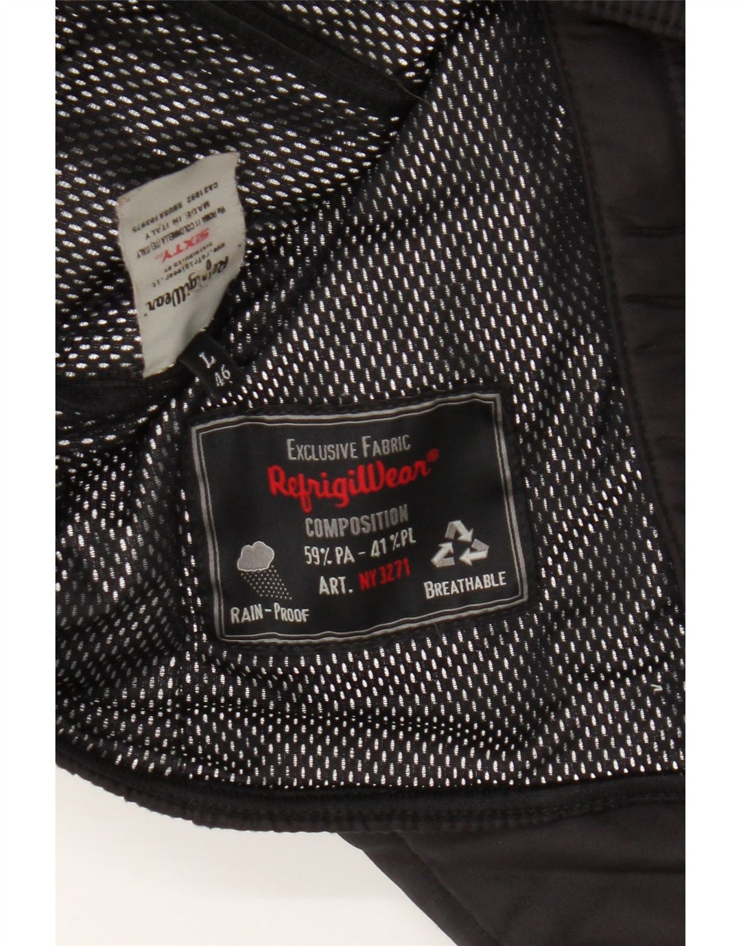Refrigiwear Damen-Windbreakerjacke mit Kapuze, UK 16, Größe L, Schwarz, Polyamid