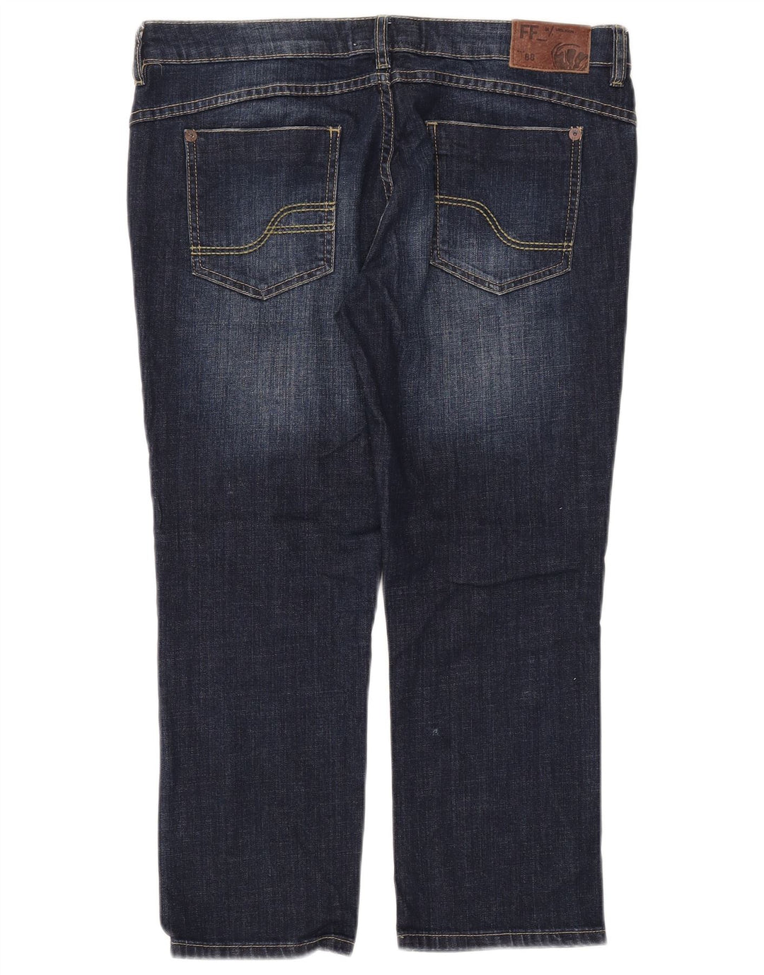 FAT FACE Damen-Cropped-Jeans, UK 14, Größe L, W34, L24, Marineblau, Baumwolle