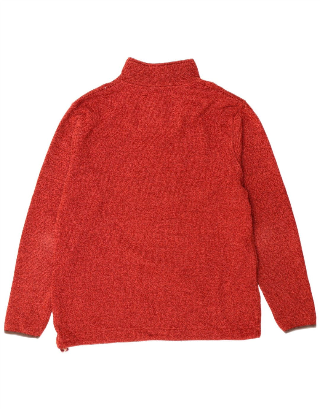 Weird Fish Herren-Sweatshirt mit Reißverschluss am Hals, großes, rot meliertes Polyester