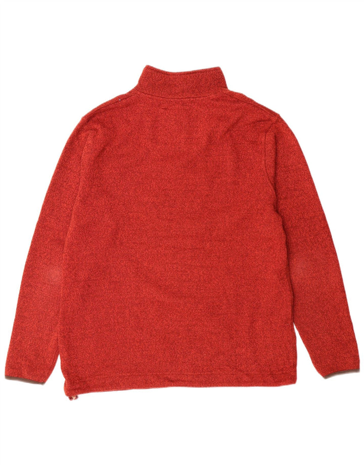 Weird Fish Herren-Sweatshirt mit Reißverschluss am Hals, großes, rot meliertes Polyester