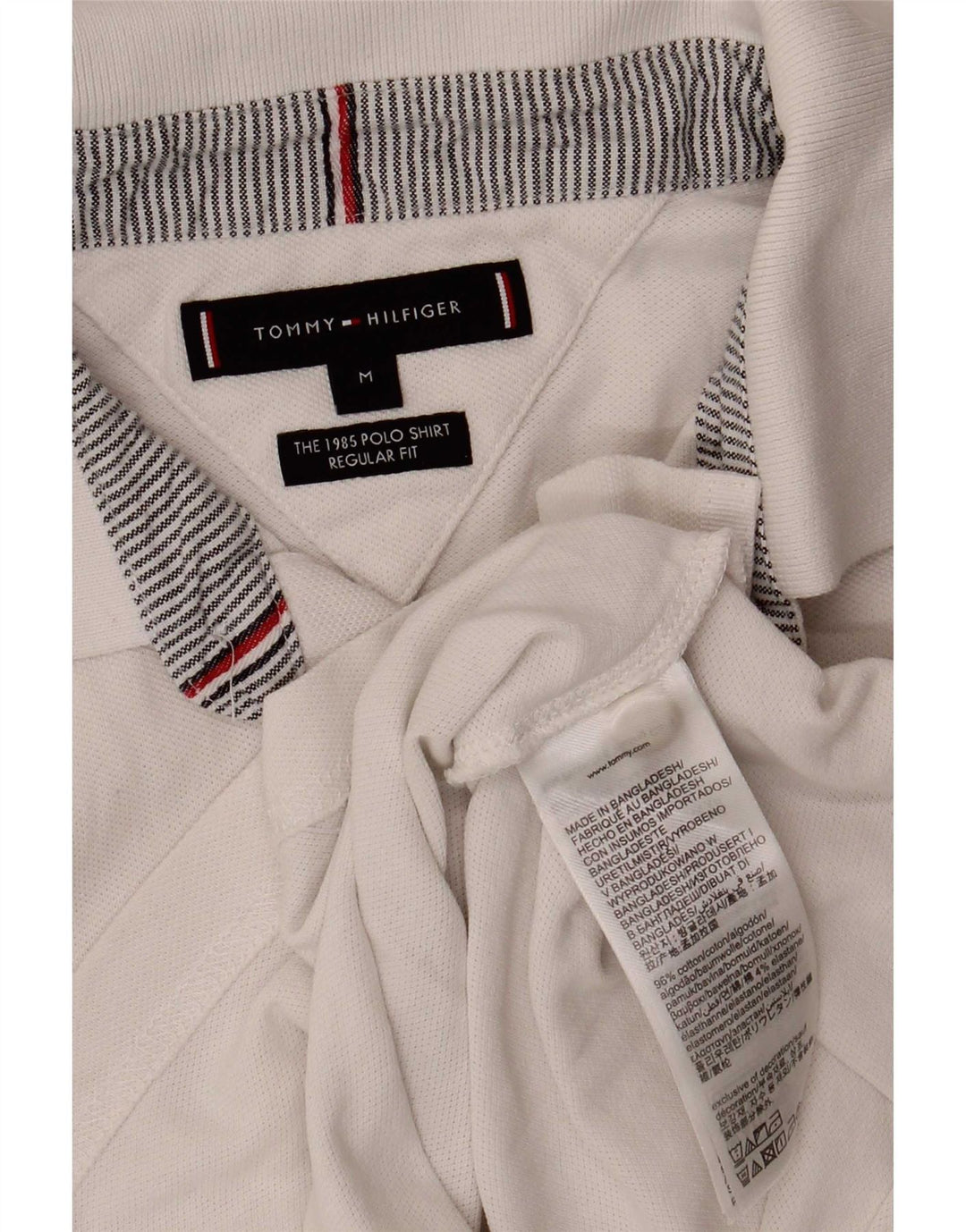Tommy Hilfiger Herren-Poloshirt mit normaler Passform, mittelweiße Baumwolle