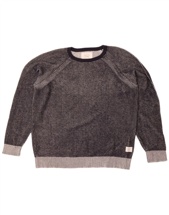 Jack & Jones Herren-Pullover mit Rundhalsausschnitt, XL, graue Baumwolle