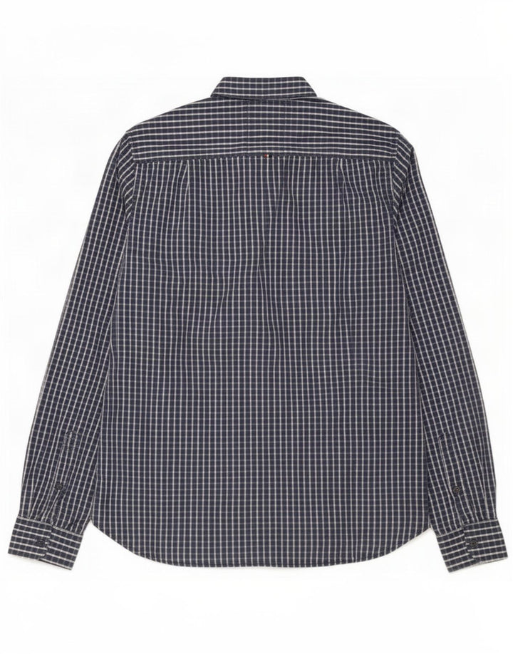 Superdry Herren-Hemd, groß, marineblau, Gingham-Baumwolle