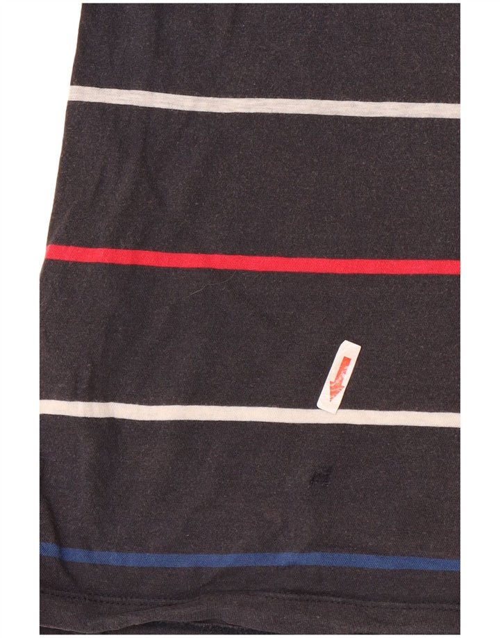 GANT Herren-T-Shirt-Oberteil, groß, grau gestreift, Baumwolle