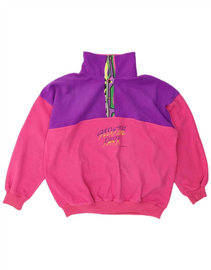 GREENSTONE PARK Damen Übergroßer Grafik-Fleecepullover UK 16 Large Pink