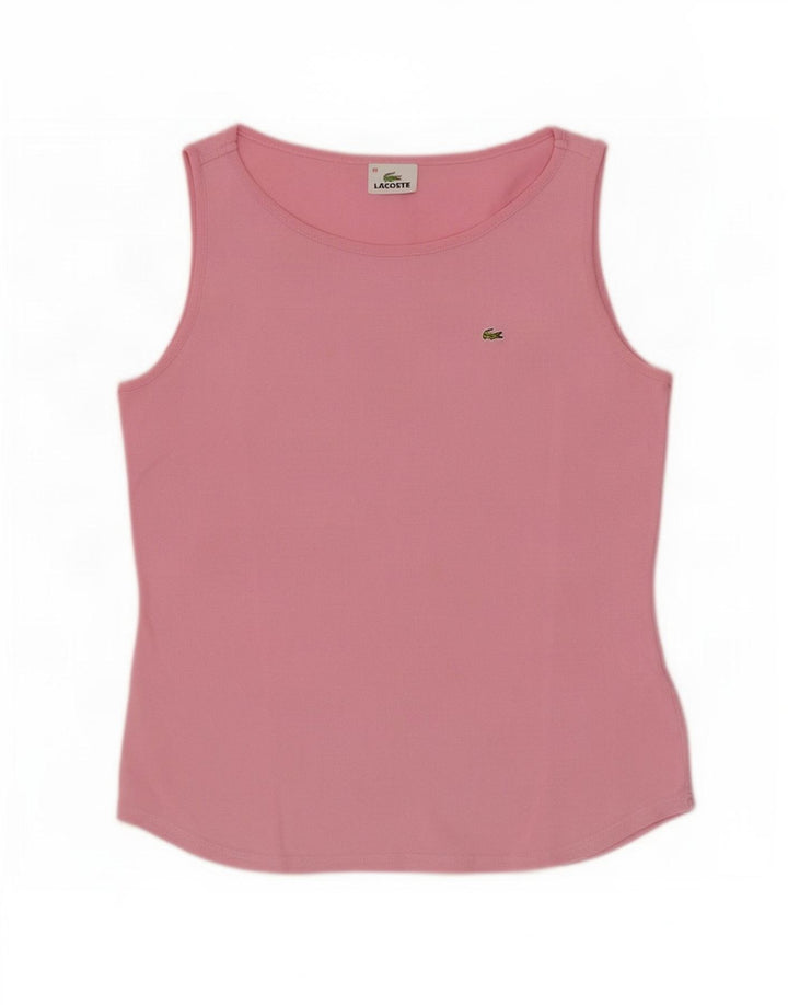 Lacoste Damen-Weste-Top, Größe 44, große rosa Baumwolle