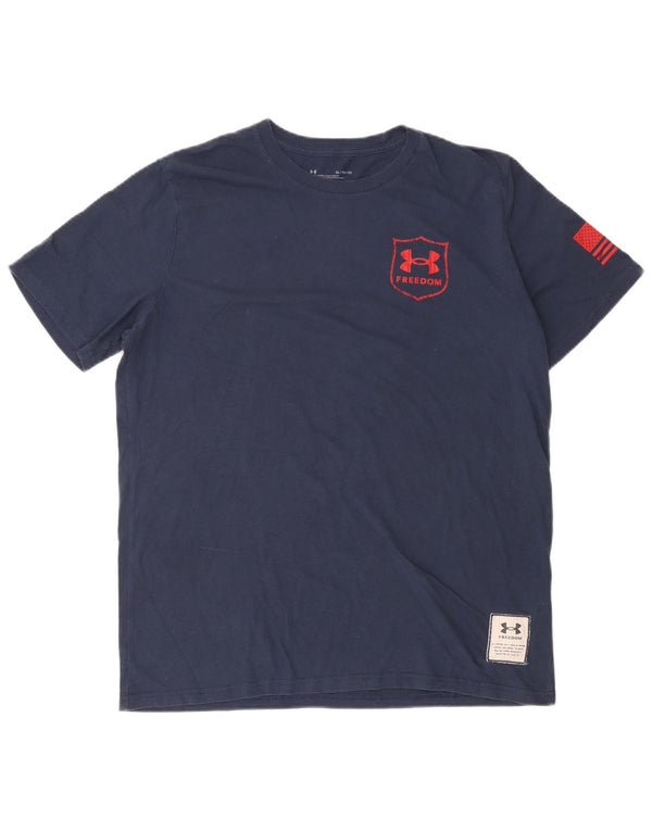 Under Armour Herren-Grafik-T-Shirt-Oberteil XL aus marineblauer Baumwolle