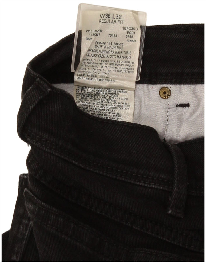 Wrangler Herren-Jeans mit normaler Passform, gerade Passform, W38, L32, schwarze Baumwolle