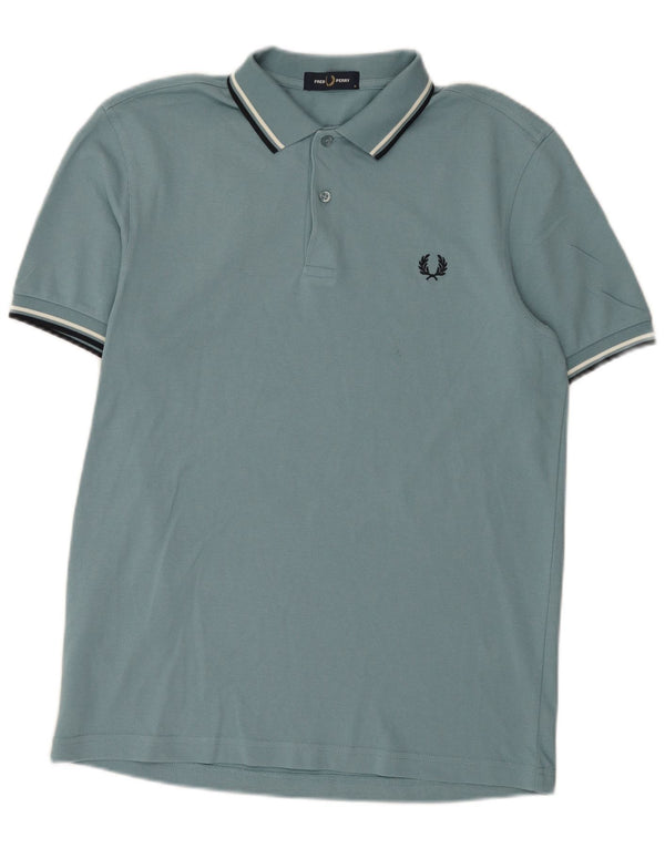 Fred Perry Herren-Poloshirt aus mittelblauer, gestreifter Baumwolle