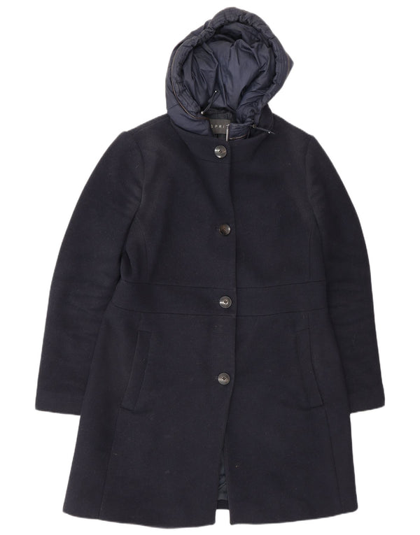 Esprit Damen Kapuzenmantel UK 16 Large Marineblau Polyester