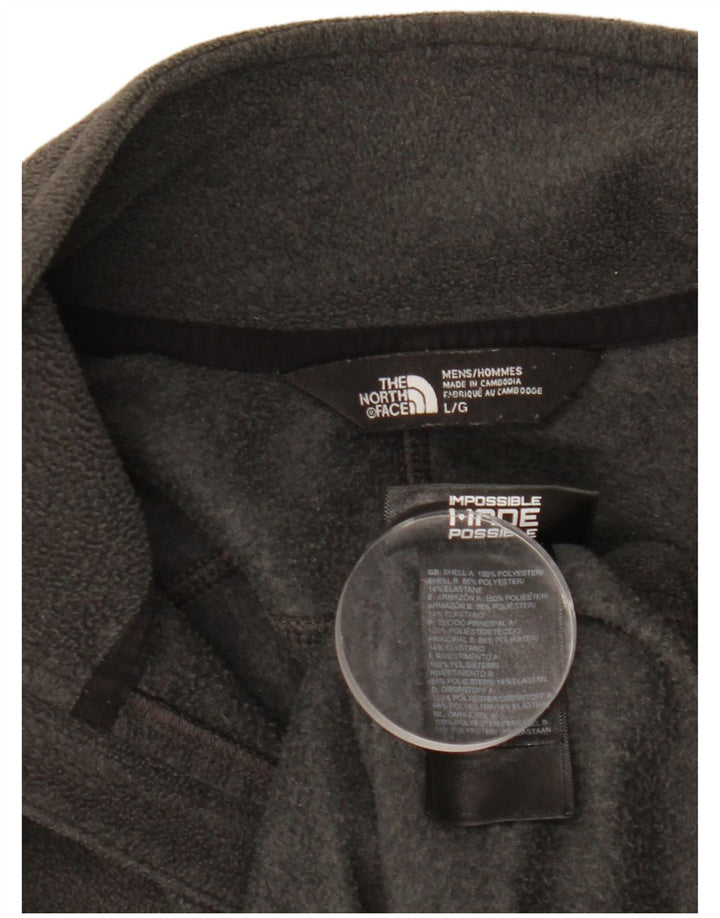 The North Face Herren-Fleecepullover mit Reißverschluss am Hals, großes graues Farbblock-Polyester