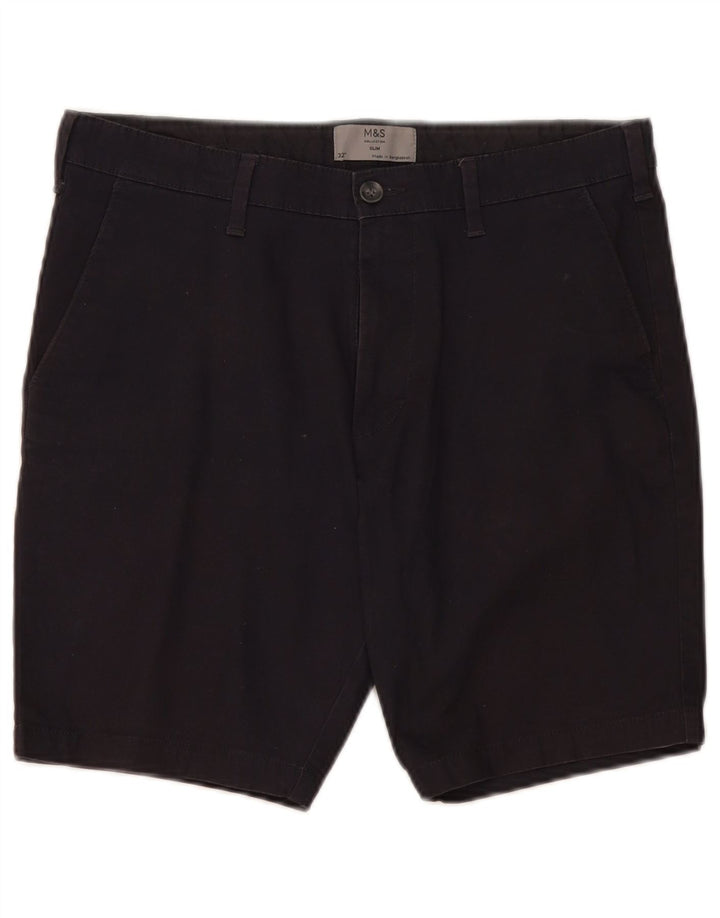 Marks & Spencer Herren-Chinoshorts W32, mittelmarineblaue Baumwolle