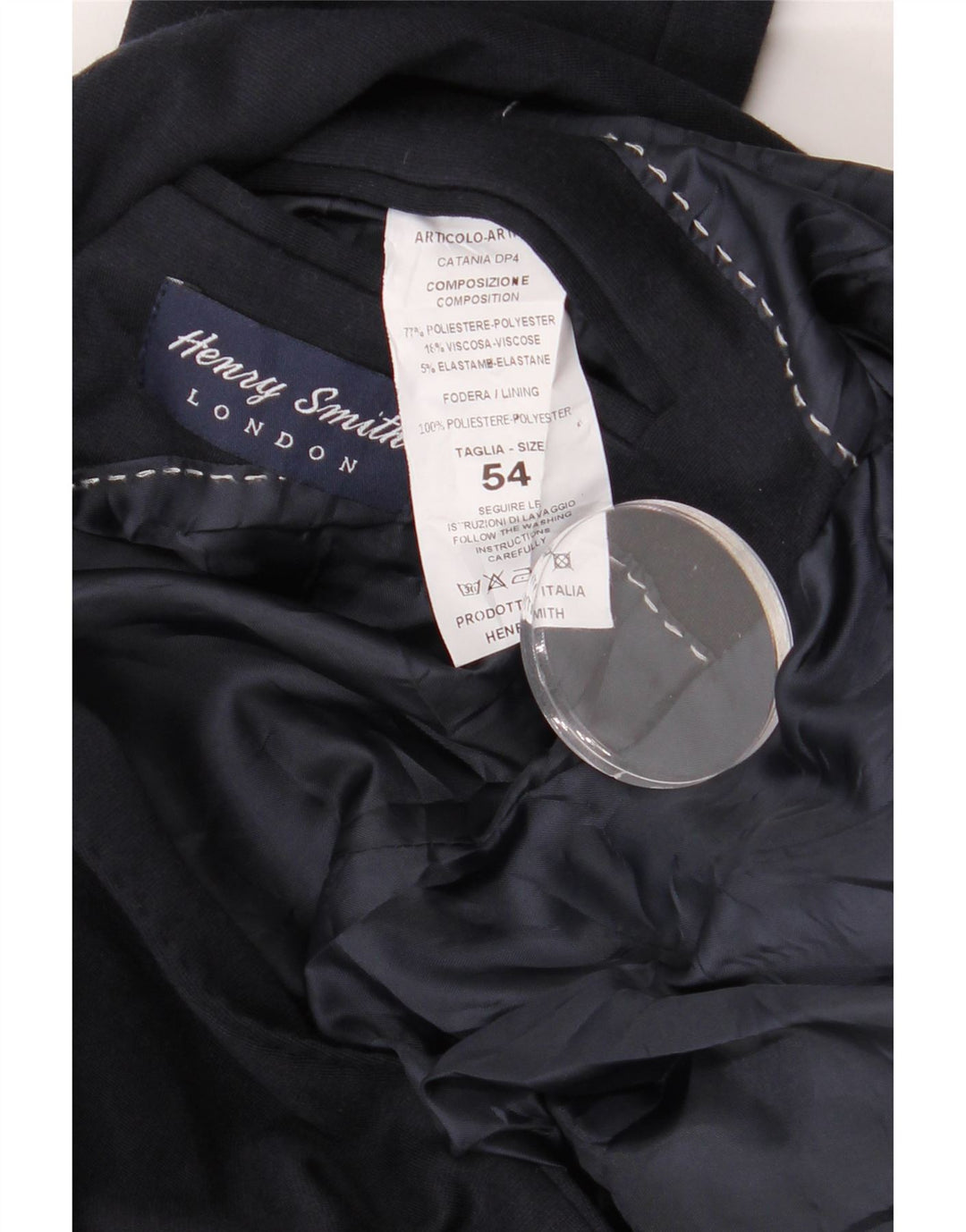 Vintage Herren 2-Knopf-2-teiliger Anzug IT 54 2XL W34 L30 Marineblaues Polyester