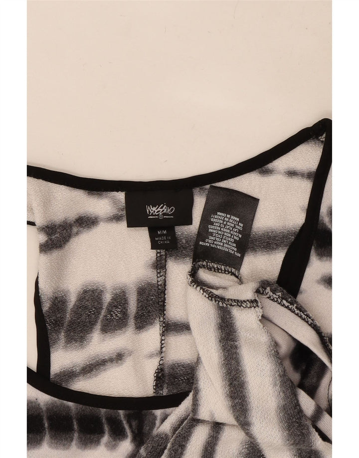 MOSSIMO Ärmelloses T-Shirt-Kleid für Damen, UK 12, Mittelweiß, Batikfärbung