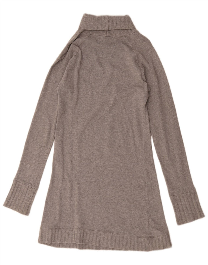 Zara Damen Langarm-Pulloverkleid mit Rollkragen, Gr. 12, Mittelgrau